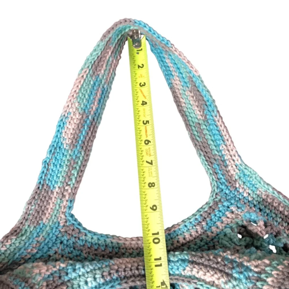 Handmade Crochet Icelandic Market Bag / Mesh Open Weave Fishnet Shopping Bag